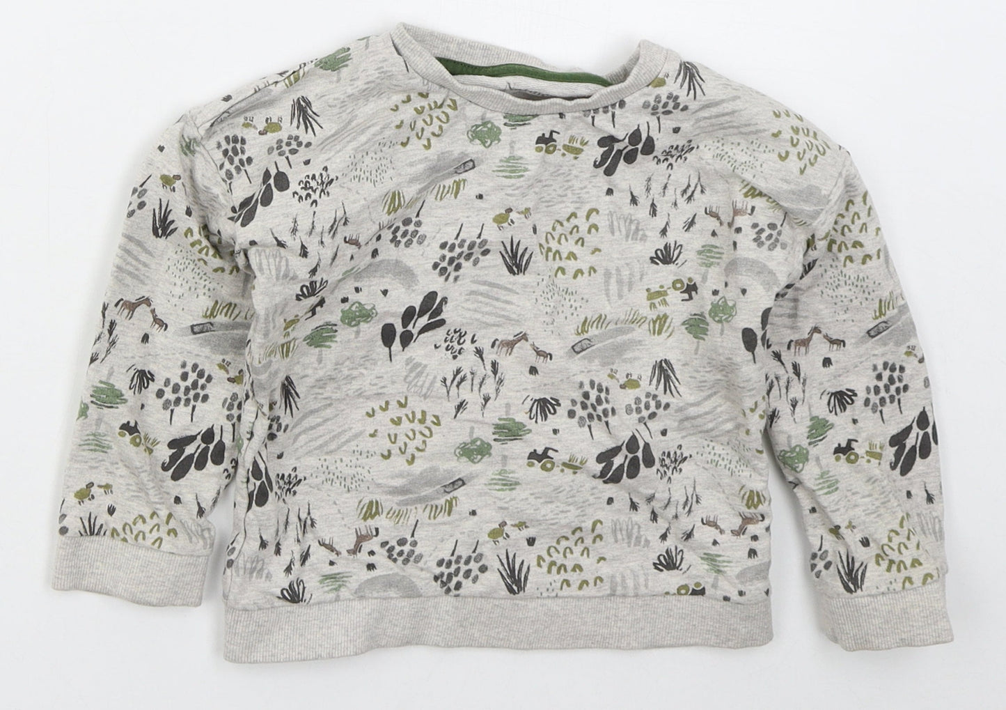 Nutmeg Boys Grey  Cotton Pullover Sweatshirt Size 2-3 Years  Pullover - Animals