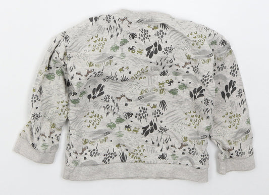 Nutmeg Boys Grey  Cotton Pullover Sweatshirt Size 2-3 Years  Pullover - Animals