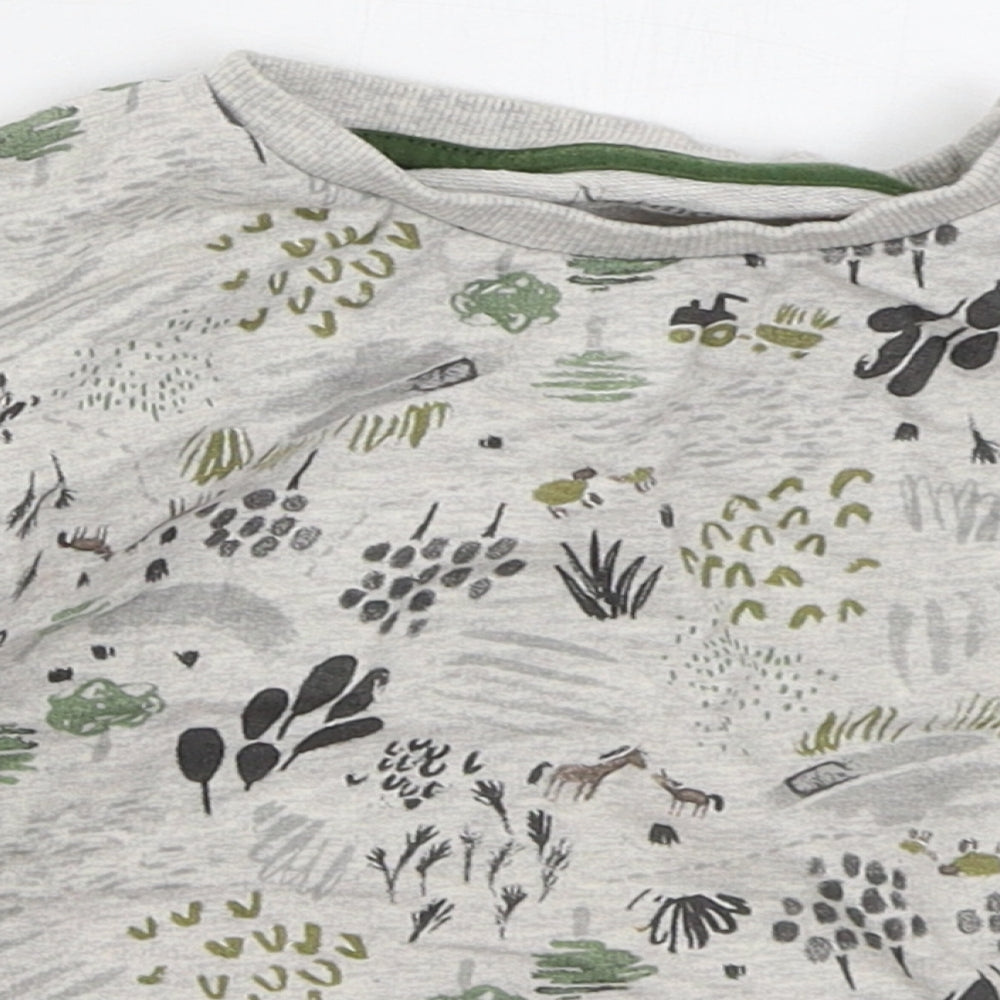 Nutmeg Boys Grey  Cotton Pullover Sweatshirt Size 2-3 Years  Pullover - Animals