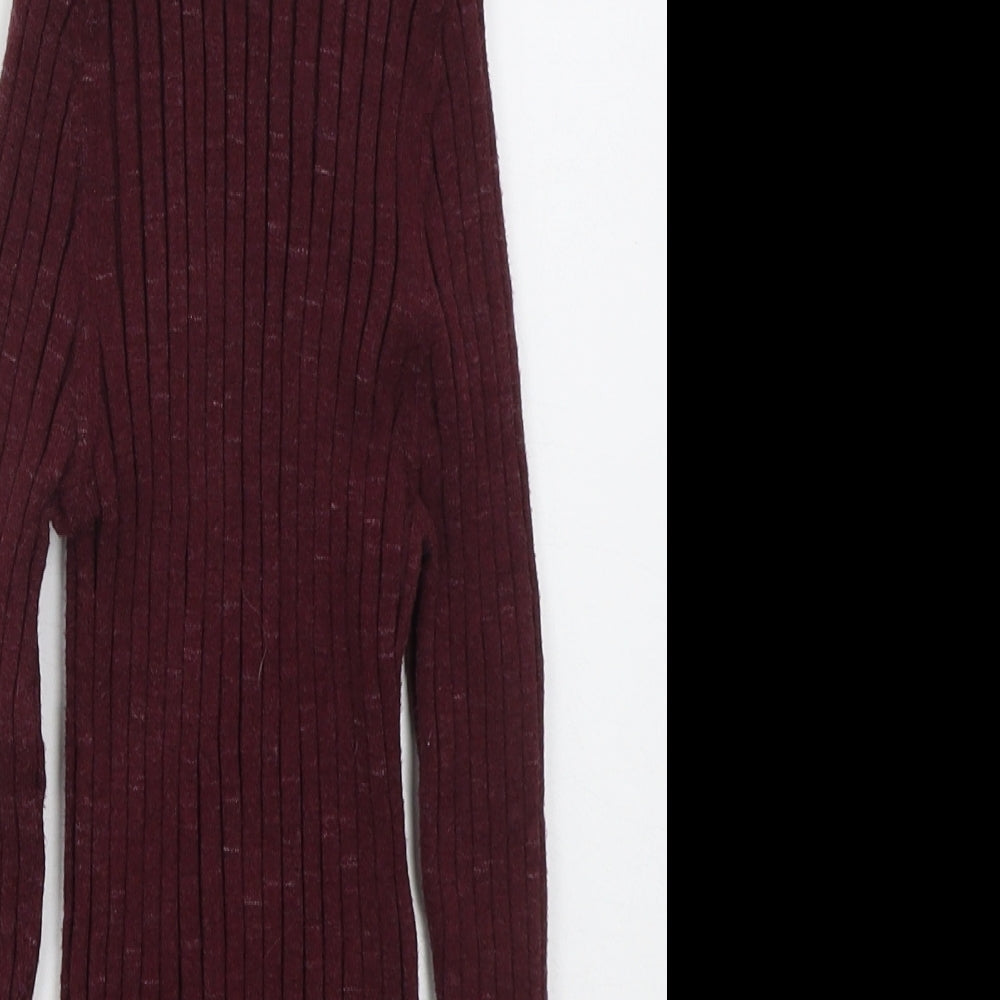 Topshop Womens Purple Mock Neck  Viscose Pullover Jumper Size M