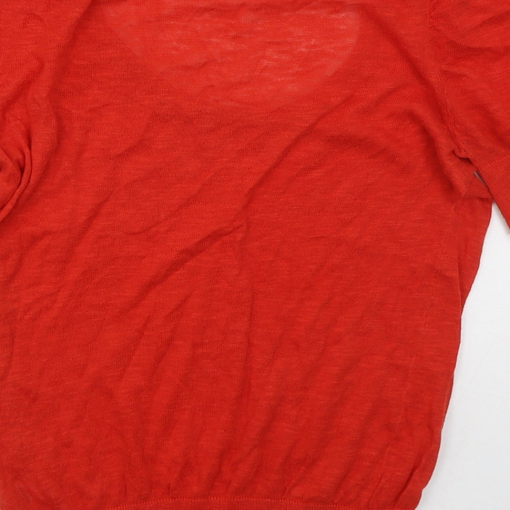 Topshop Womens Red Round Neck  Cotton Pullover Jumper Size 12