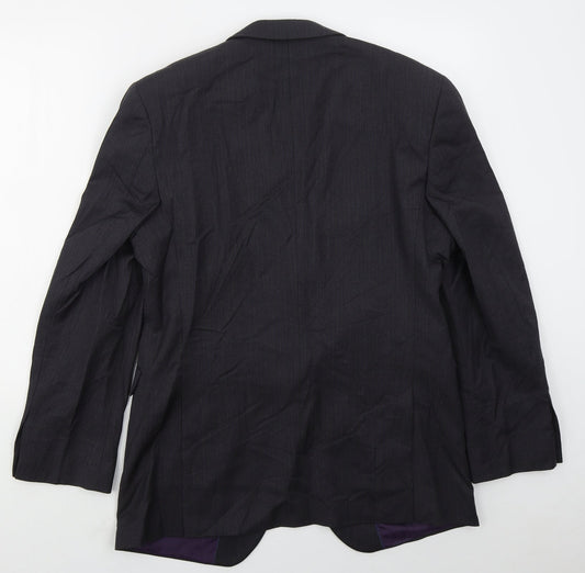 Burton Mens Grey Herringbone Wool Jacket Suit Jacket Size 42