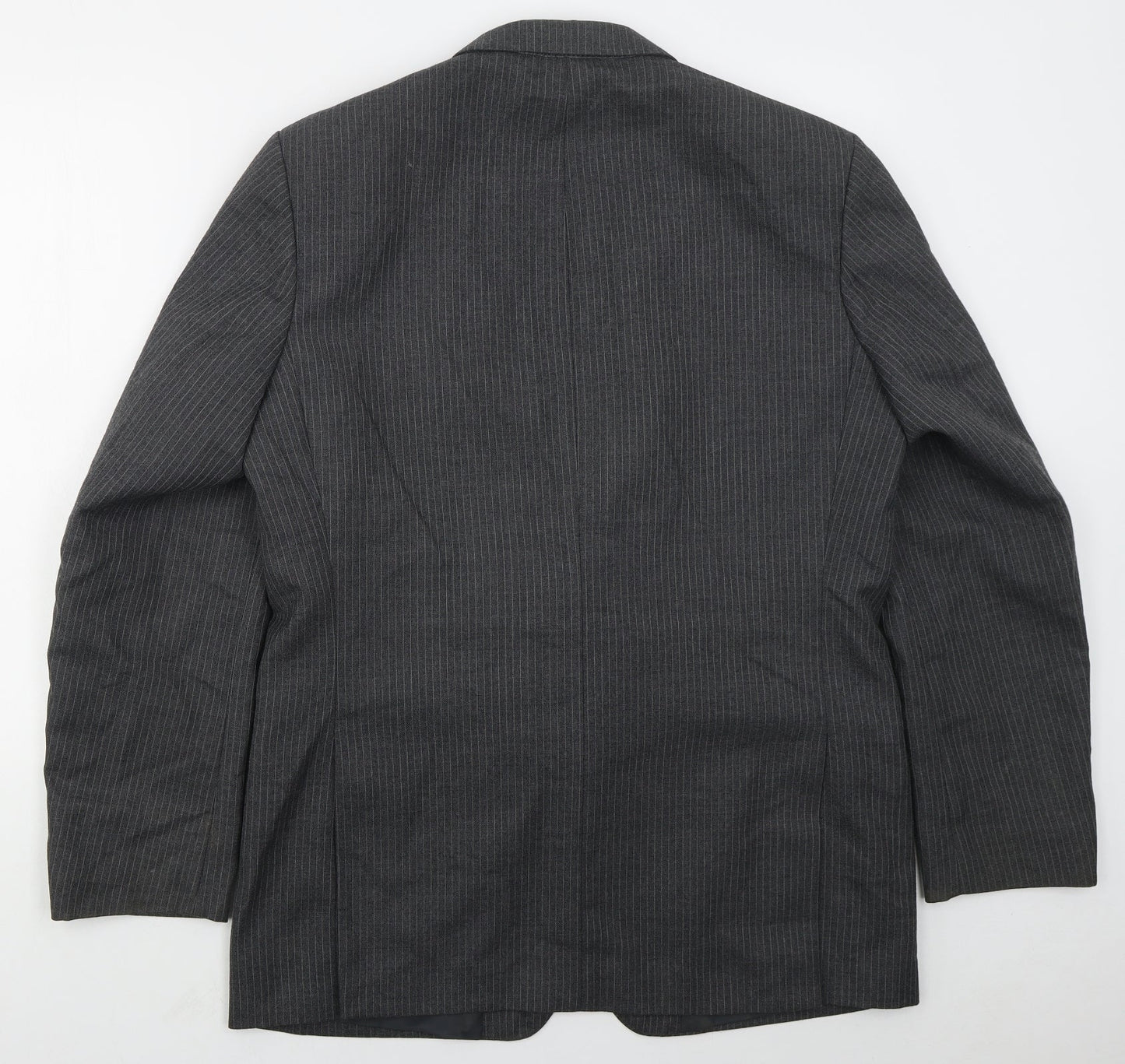 C&A Mens Grey Striped Polyester Jacket Suit Jacket Size 42