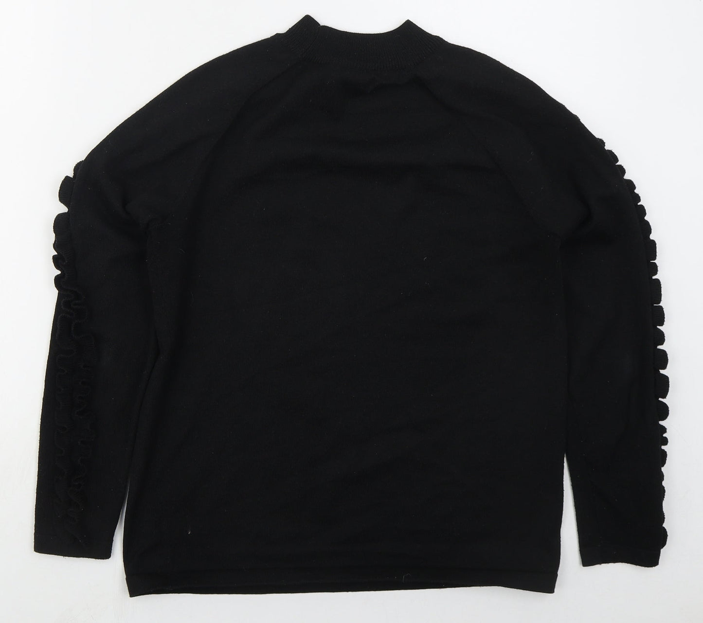 Matalan Womens Black Mock Neck  Polyester Pullover Jumper Size 10