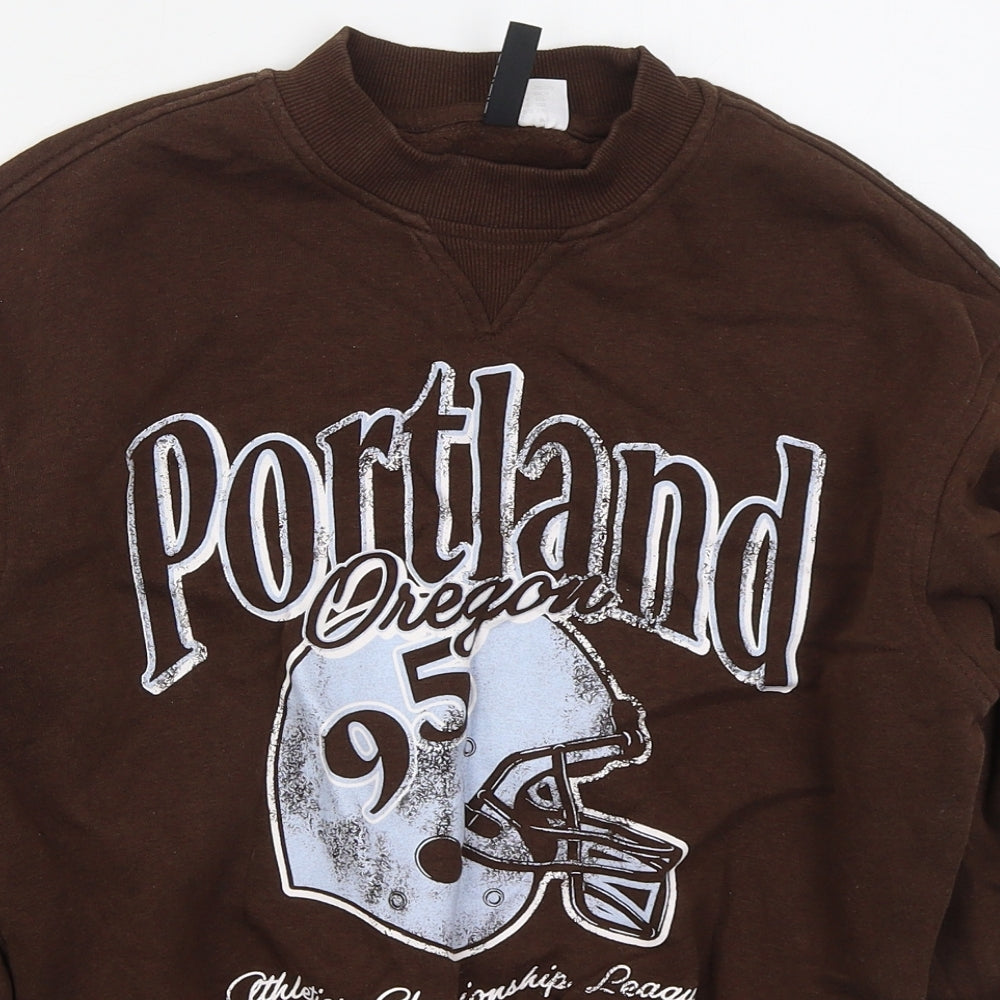 H&M Womens Brown  Cotton Pullover Sweatshirt Size XS  Pullover - Portland Oregon