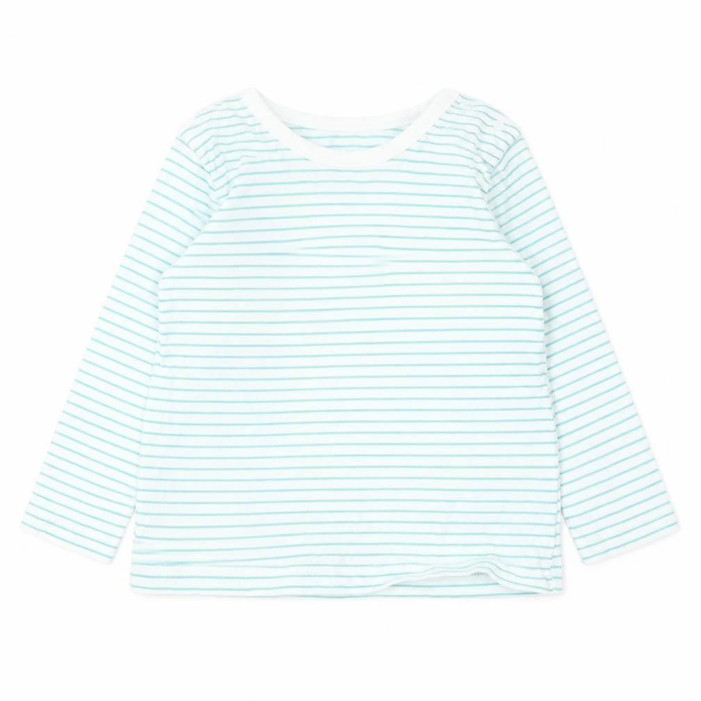 Dunnes Baby Green Striped Cotton Basic T-Shirt Size 3-6 Months Round Neck
