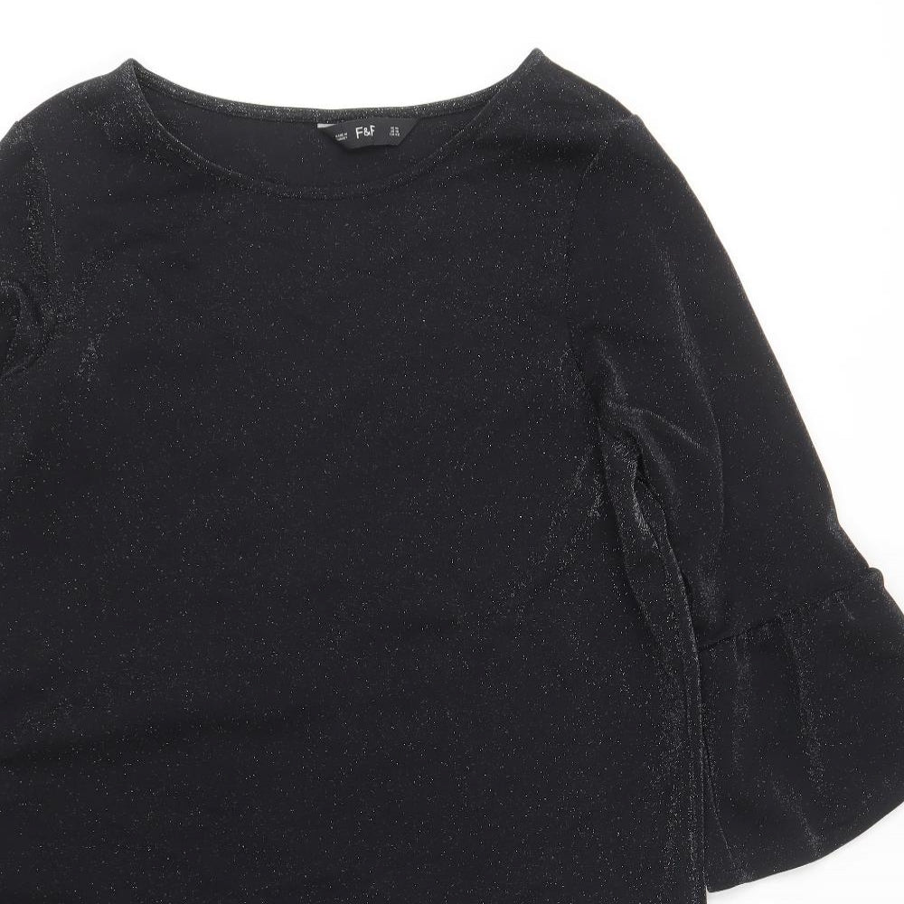 F&F Womens Black  Polyamide Shift  Size 14  Round Neck