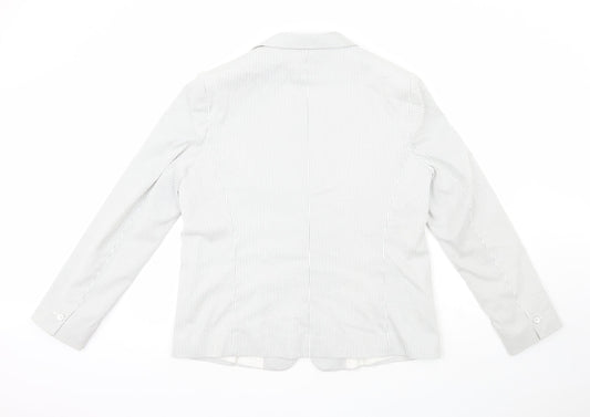 Dunnes Womens Grey Striped  Jacket  Size 18