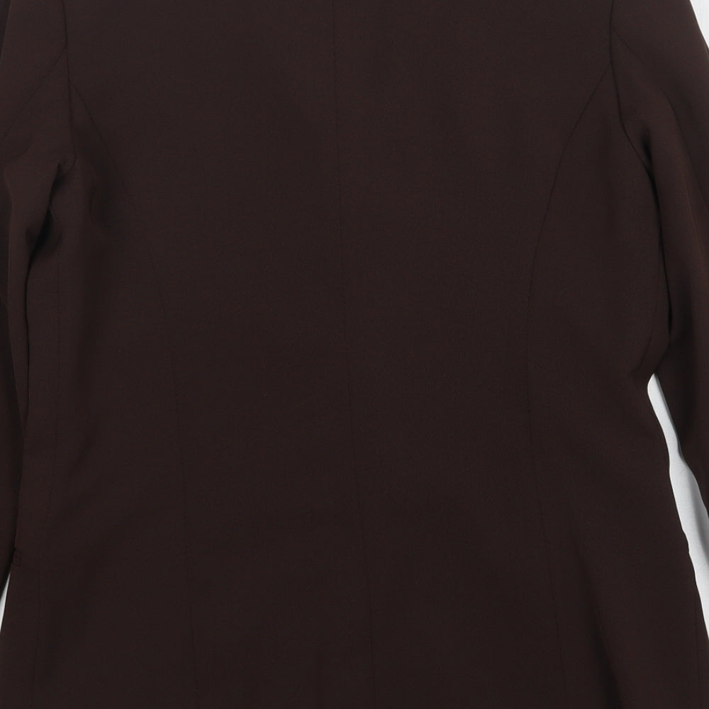 Monte Napoleone Womens Brown  Polyester Jacket Suit Jacket Size 12