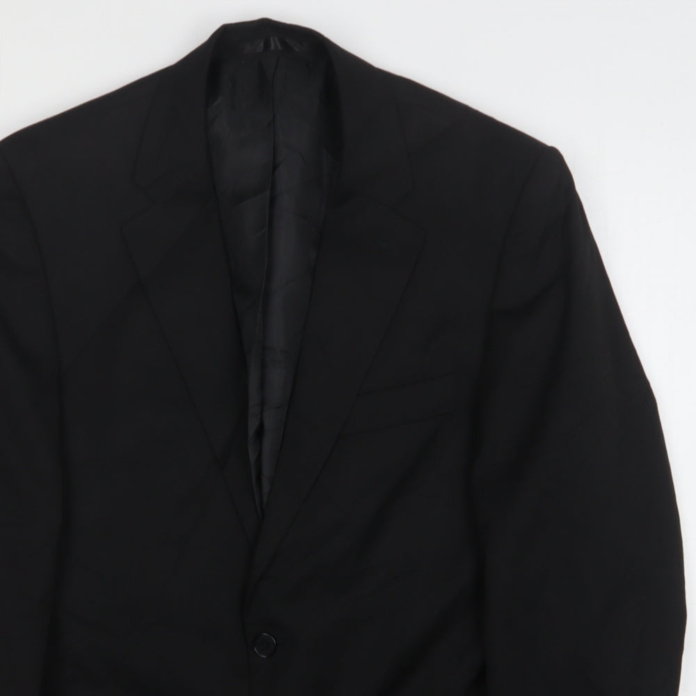 Tom English  Mens Black  Polyester Jacket Suit Jacket Size 38