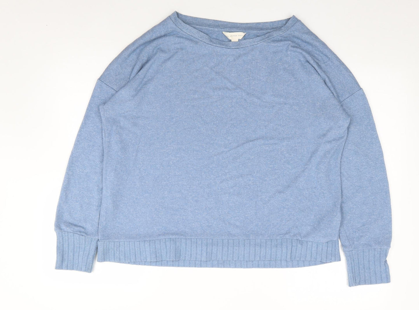 Marks and Spencer Womens Blue Round Neck  Viscose Pullover Jumper Size 16   - Lounge