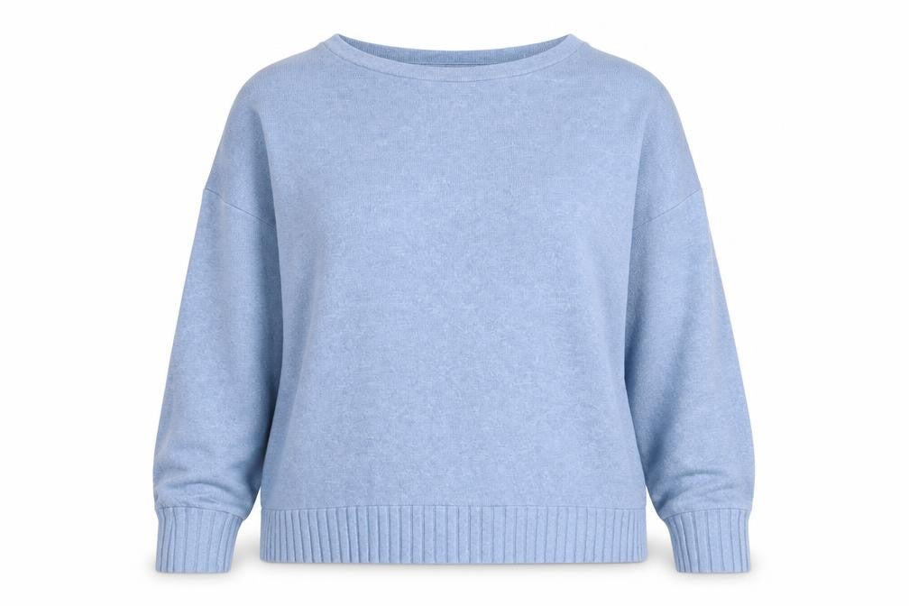 Marks and Spencer Womens Blue Round Neck  Viscose Pullover Jumper Size 16   - Lounge