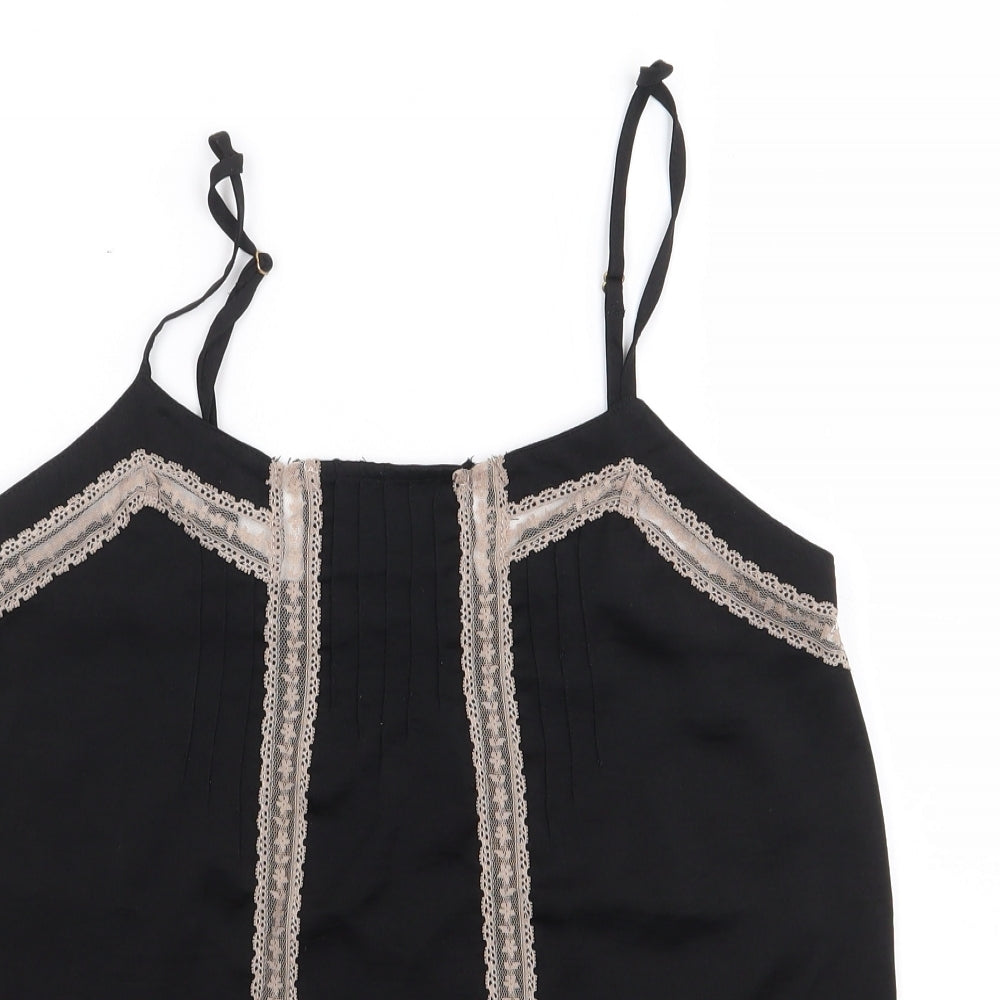 Pull and Bear  Womens Black  Polyester Camisole Tank Size S Sweetheart