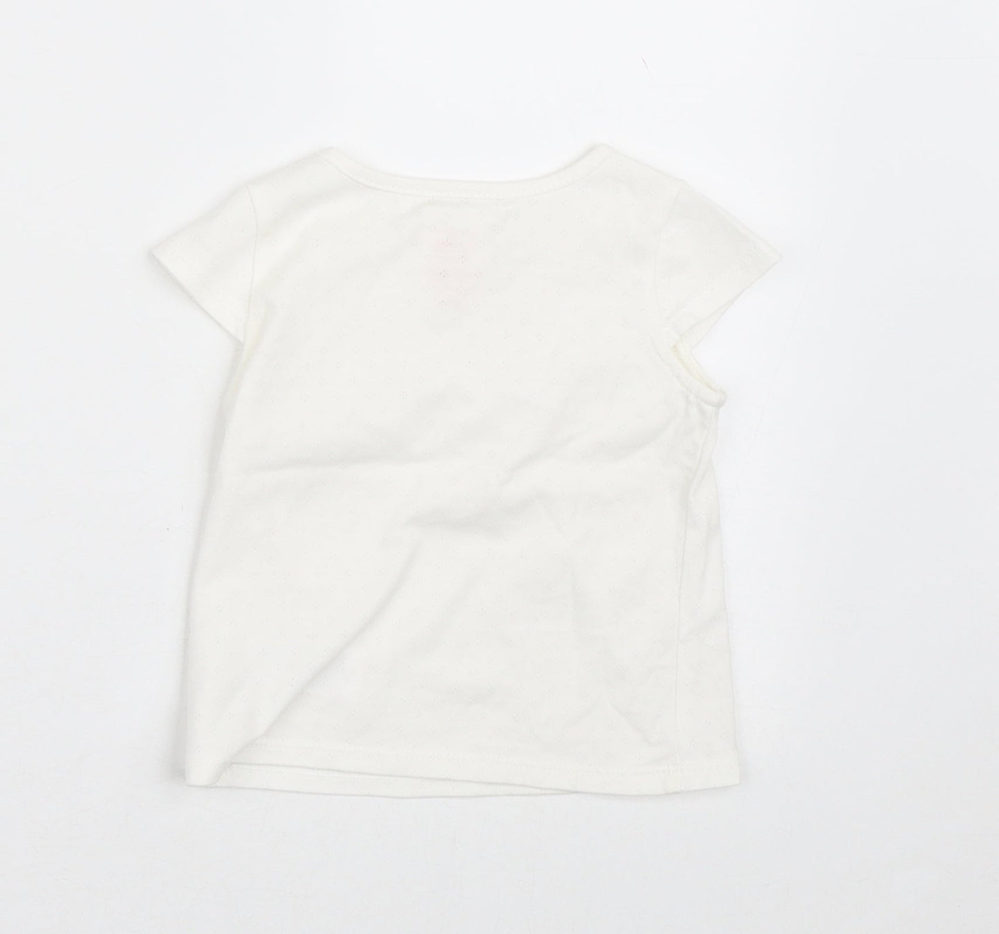 Max Studio Girls White  Cotton Basic Blouse Size 2 Years Crew Neck