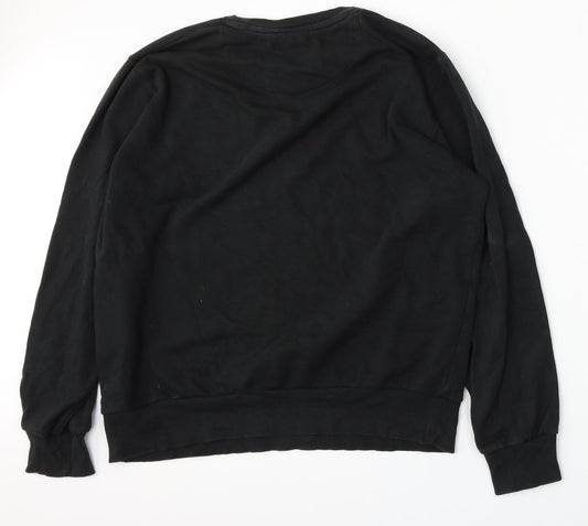 Brave Soul Mens Black  Cotton Pullover Sweatshirt Size XL