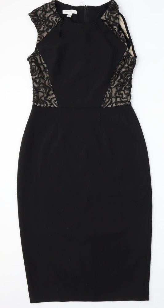 London Times Womens Black  Polyester Bodycon  Size 4  Round Neck