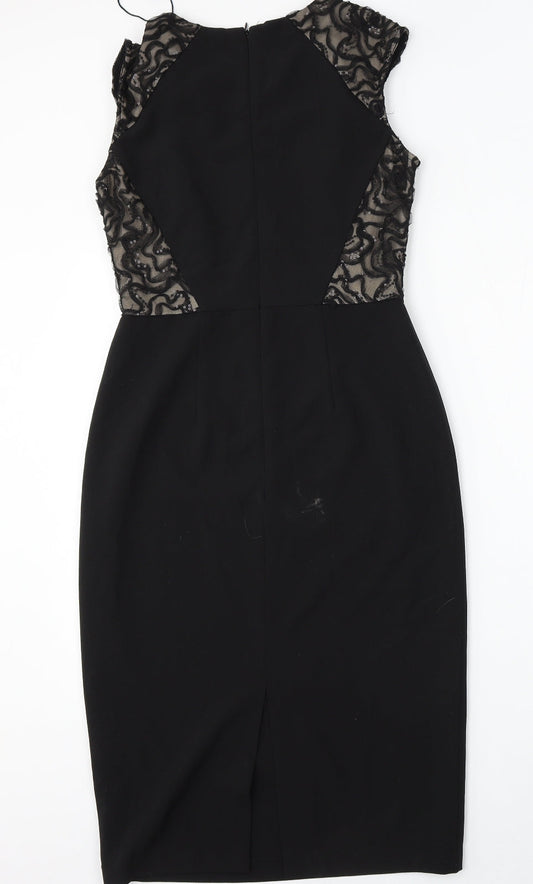 London Times Womens Black  Polyester Bodycon  Size 4  Round Neck