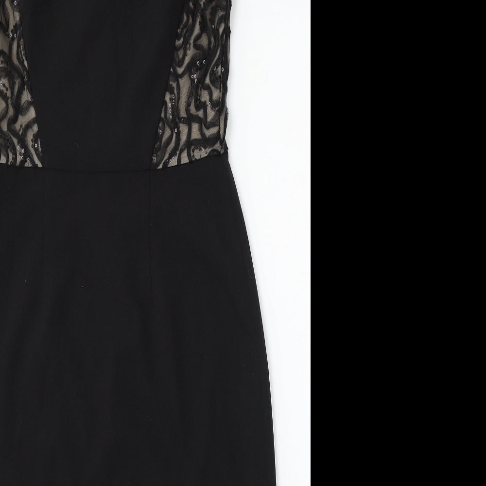 London Times Womens Black  Polyester Bodycon  Size 4  Round Neck
