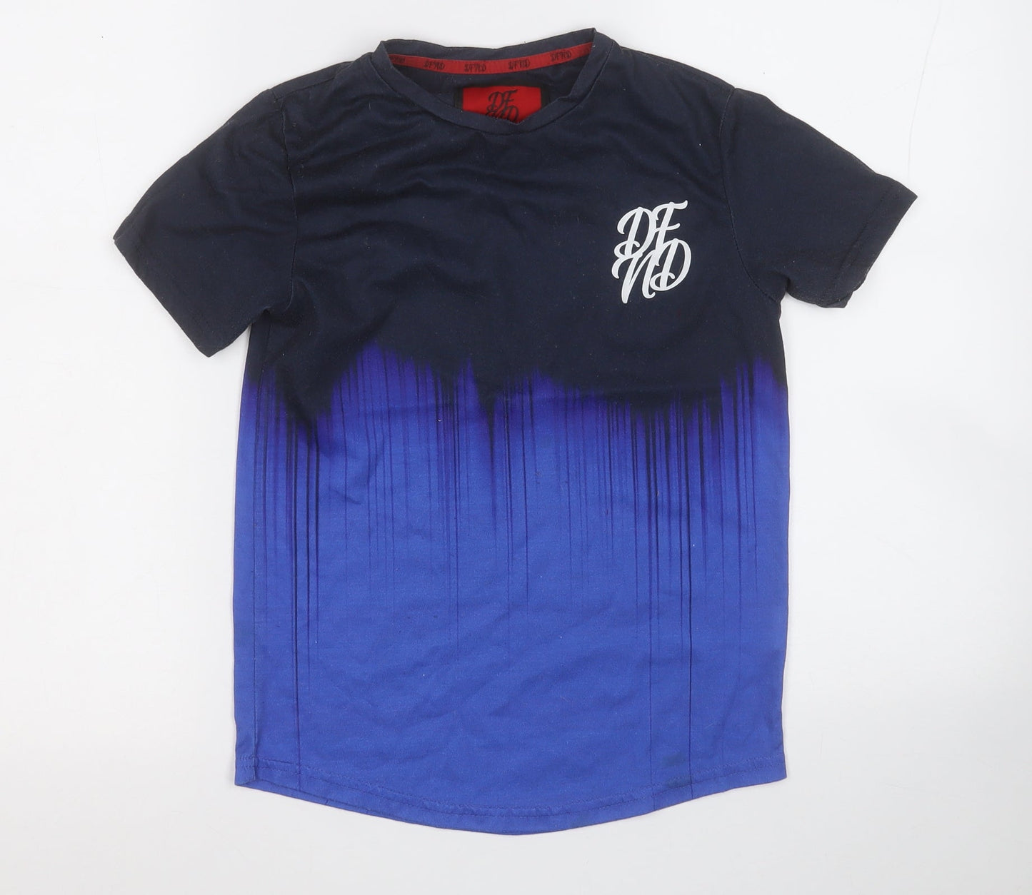 DFND Boys Blue  Polyester Kimono T-Shirt Size M Round Neck