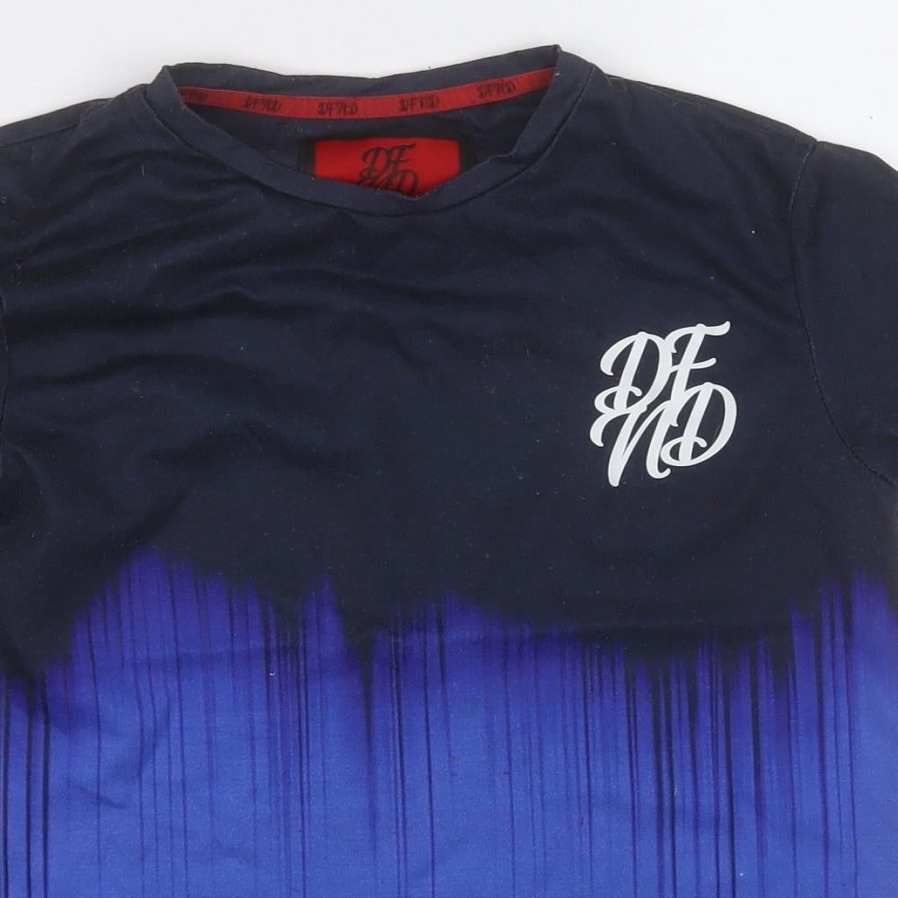 DFND Boys Blue  Polyester Kimono T-Shirt Size M Round Neck