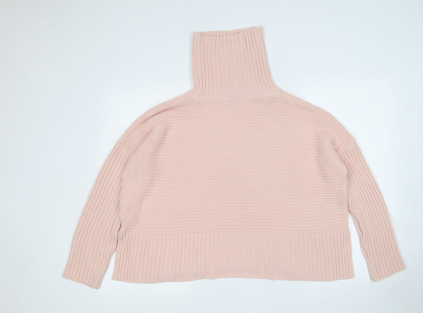 Miss Selfridge Womens Pink Roll Neck  Acrylic Pullover Jumper Size 10