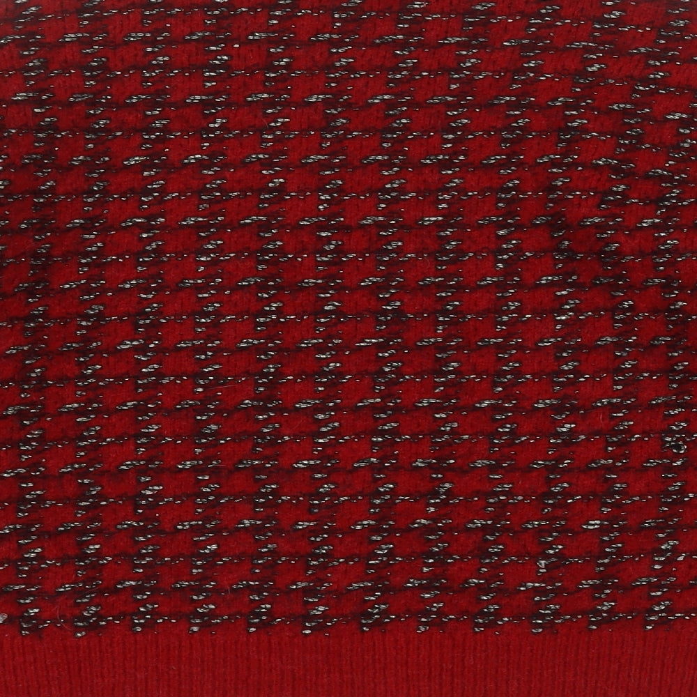 MNG Womens Red Round Neck  Acrylic Pullover Jumper Size S