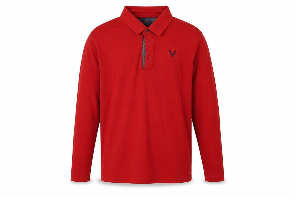 Dunnes Boys Red  Polyester Basic Polo Size L Collared