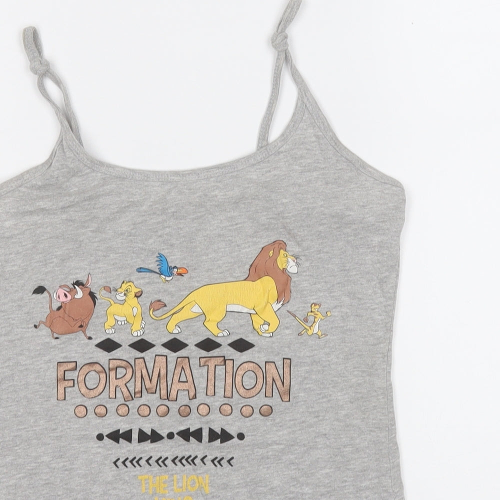 love to lounge  Womens Grey  Cotton Basic Tank Size 6 Round Neck - Lion King