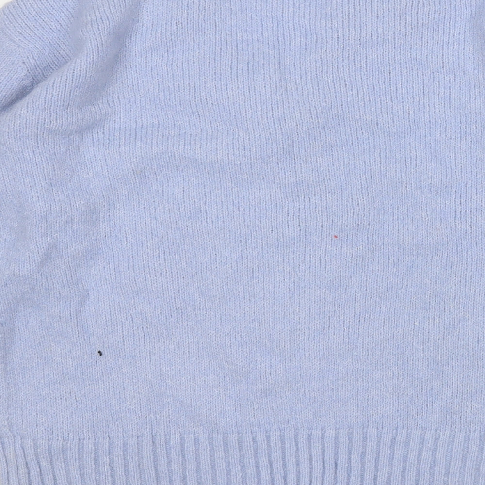 NEXT Womens Blue V-Neck  Acrylic Pullover Jumper Size 8