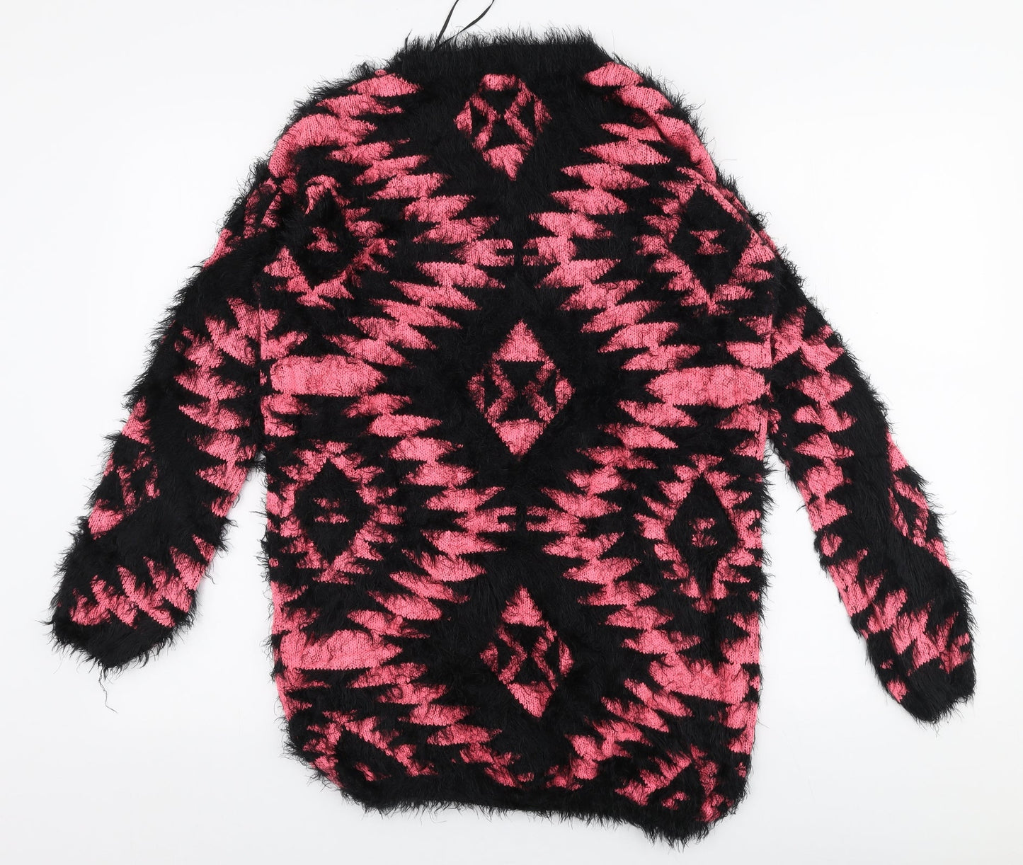 Quiz Womens Multicoloured V-Neck Geometric Polyester Pullover Jumper Size S