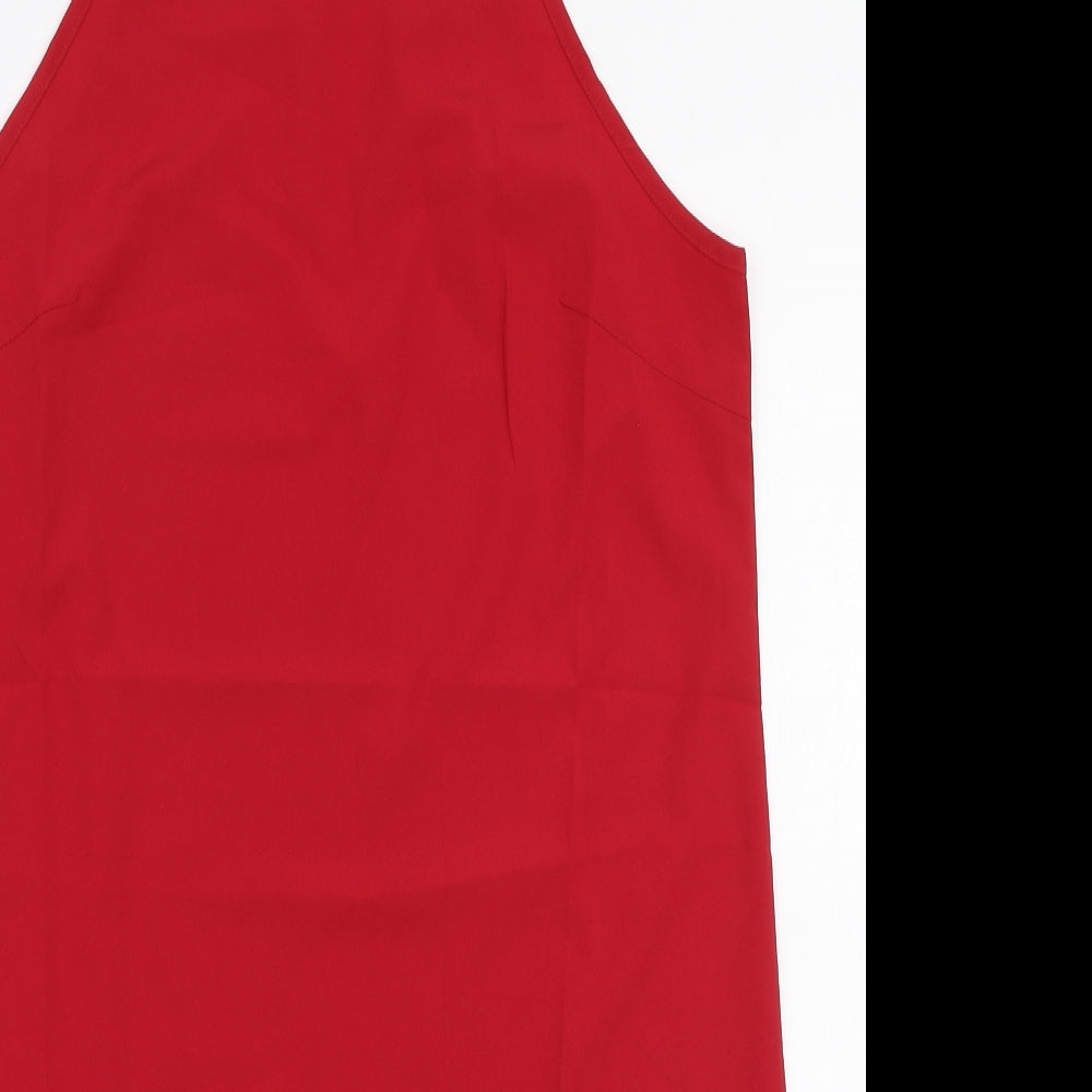 Yoins Womens Red  Polyester Camisole Blouse Size S Round Neck