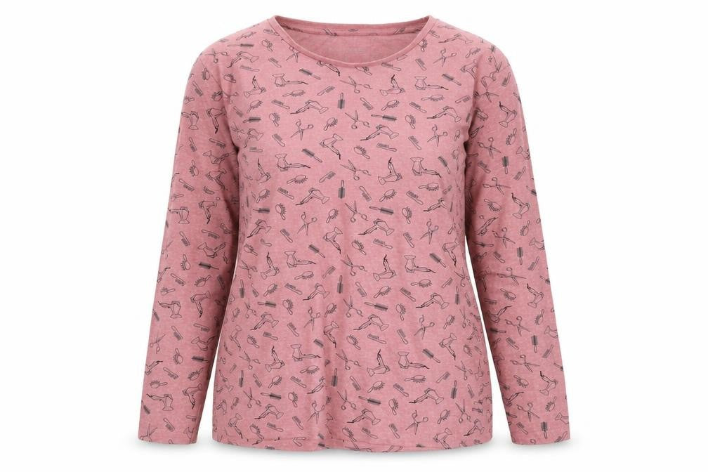 Dunnes Womens Pink  Polyester Jersey T-Shirt Size S Round Neck - Hair dressing