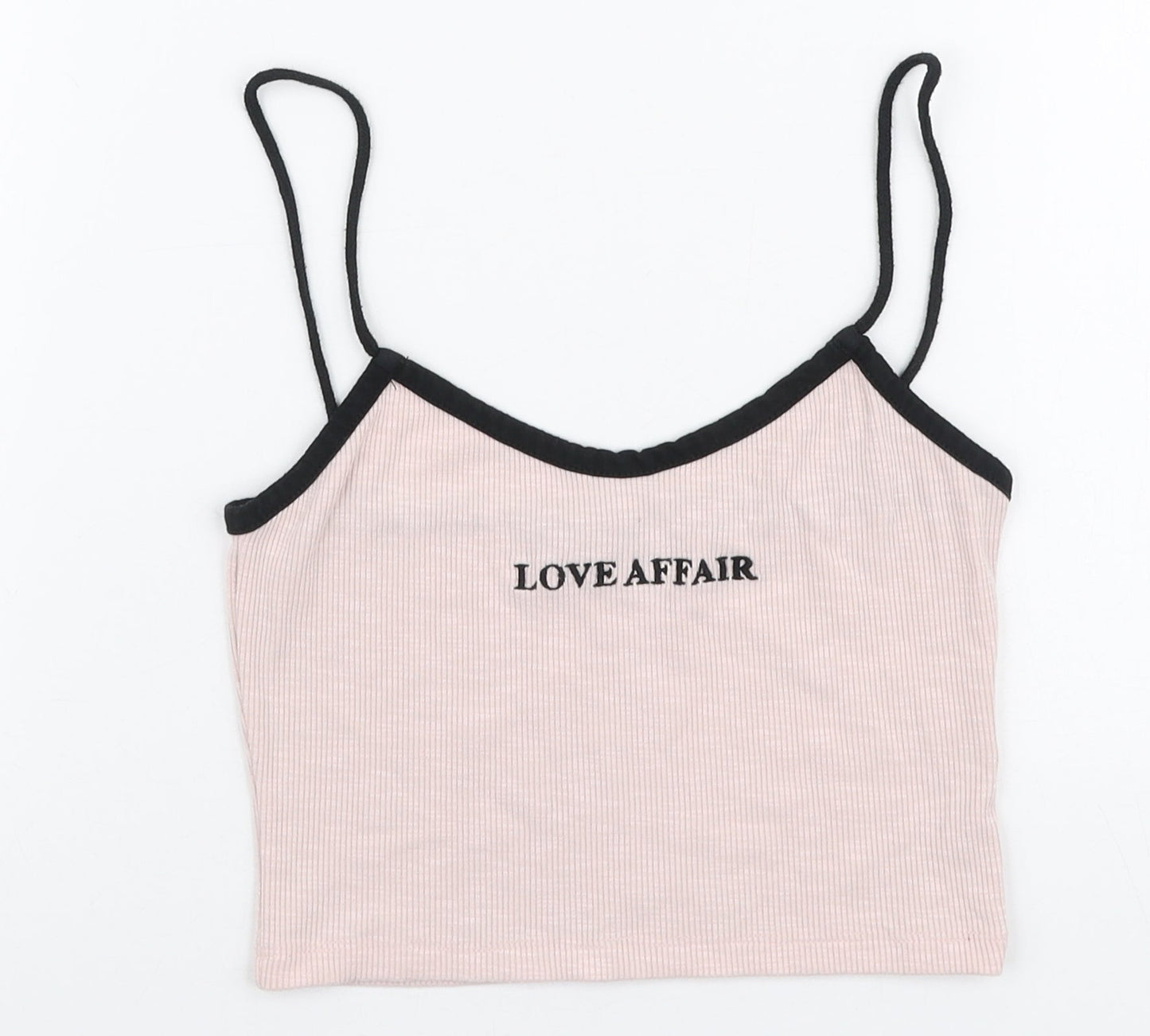Topshop Womens Pink  Polyester Cropped Tank Size 6 Round Neck - Love affair