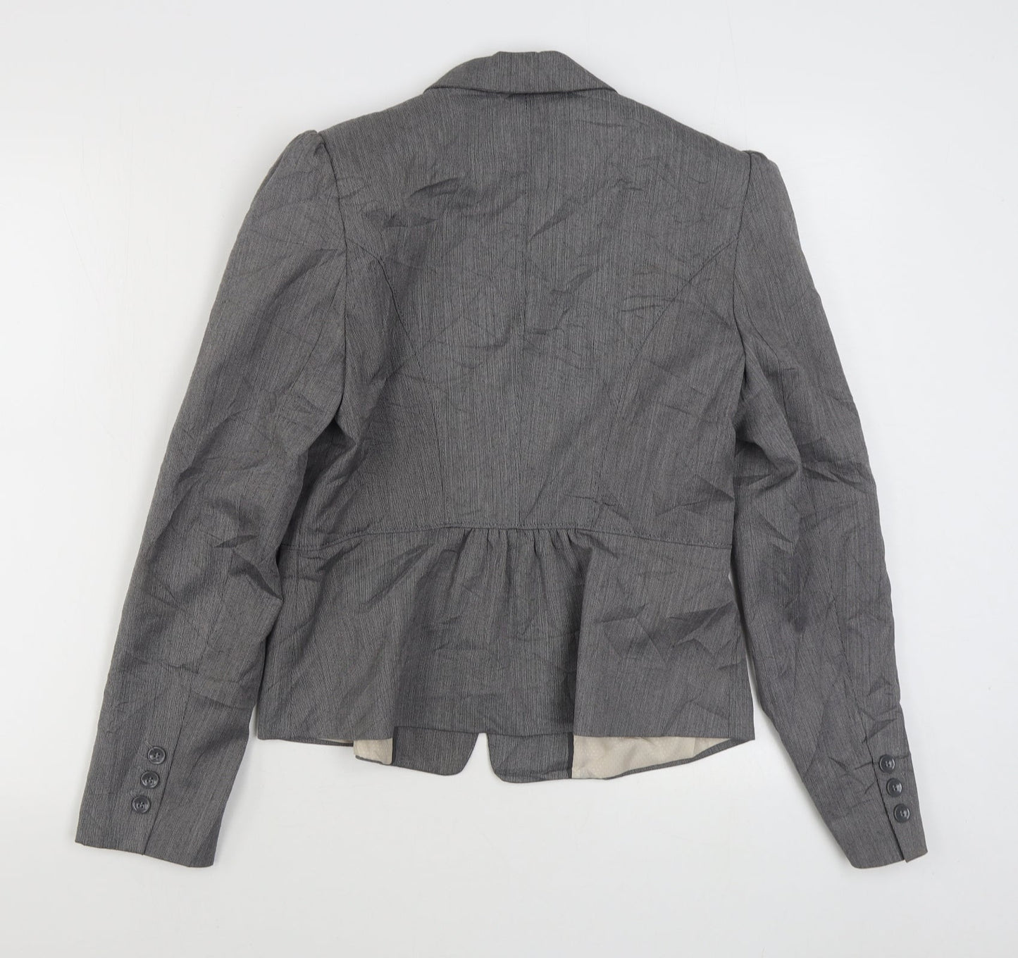 New Look Womens Grey   Jacket Blazer Size 12  Button
