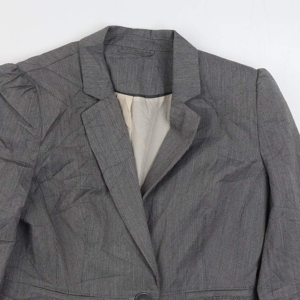 New Look Womens Grey   Jacket Blazer Size 12  Button