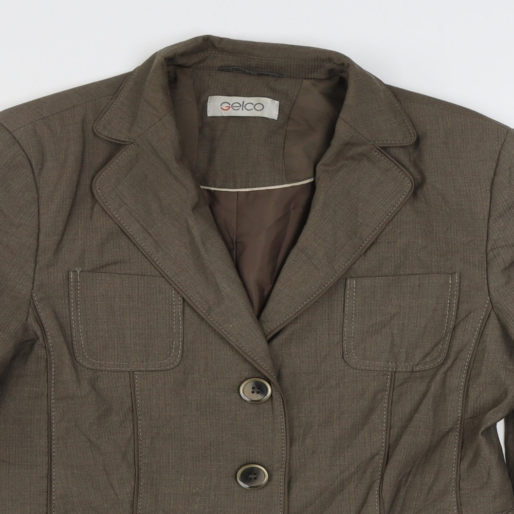 Gelco Womens Brown   Jacket Blazer Size 10  Button