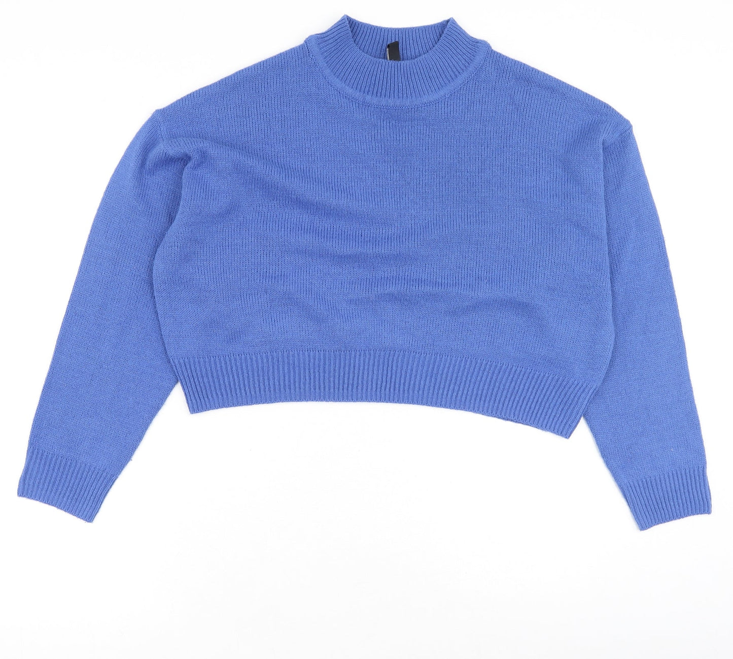 Divided Womens Blue Round Neck  Acrylic Pullover Jumper Size S