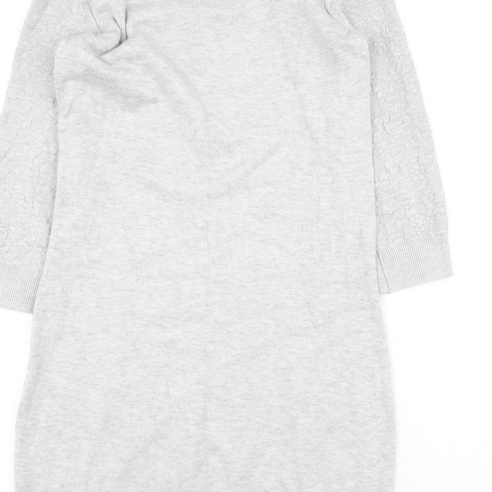 Dorothy Perkins Womens Grey Round Neck  Viscose Pullover Jumper Size 10