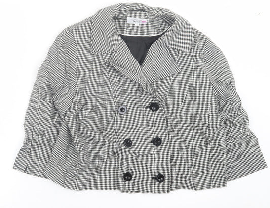 NEXT Womens White Herringbone  Jacket Blazer Size 10  Button
