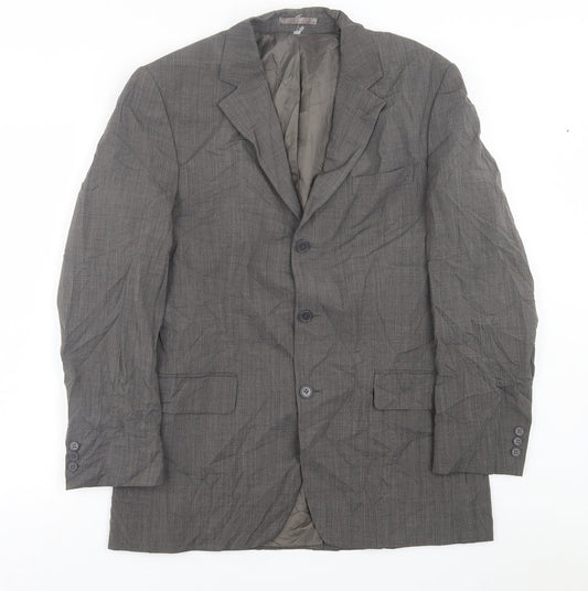 Marks and Spencer Mens Grey  Wool Jacket Suit Jacket Size 40