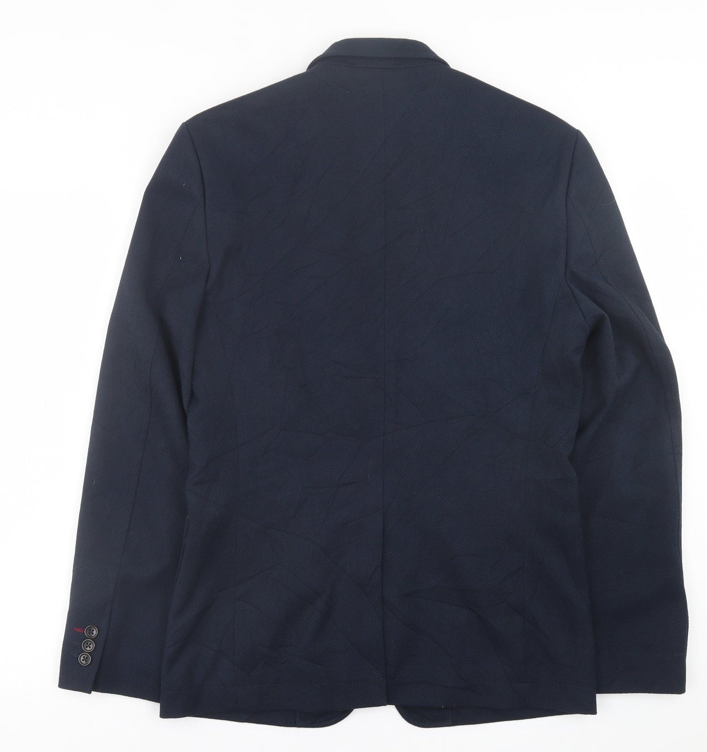 Burton Mens Blue  Polyester Jacket Suit Jacket Size 36