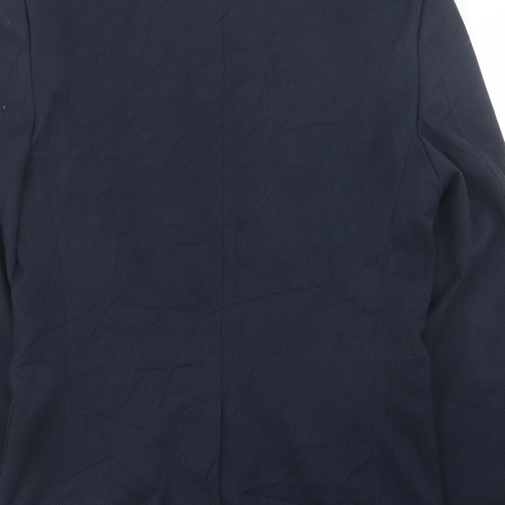 Burton Mens Blue  Polyester Jacket Suit Jacket Size 36