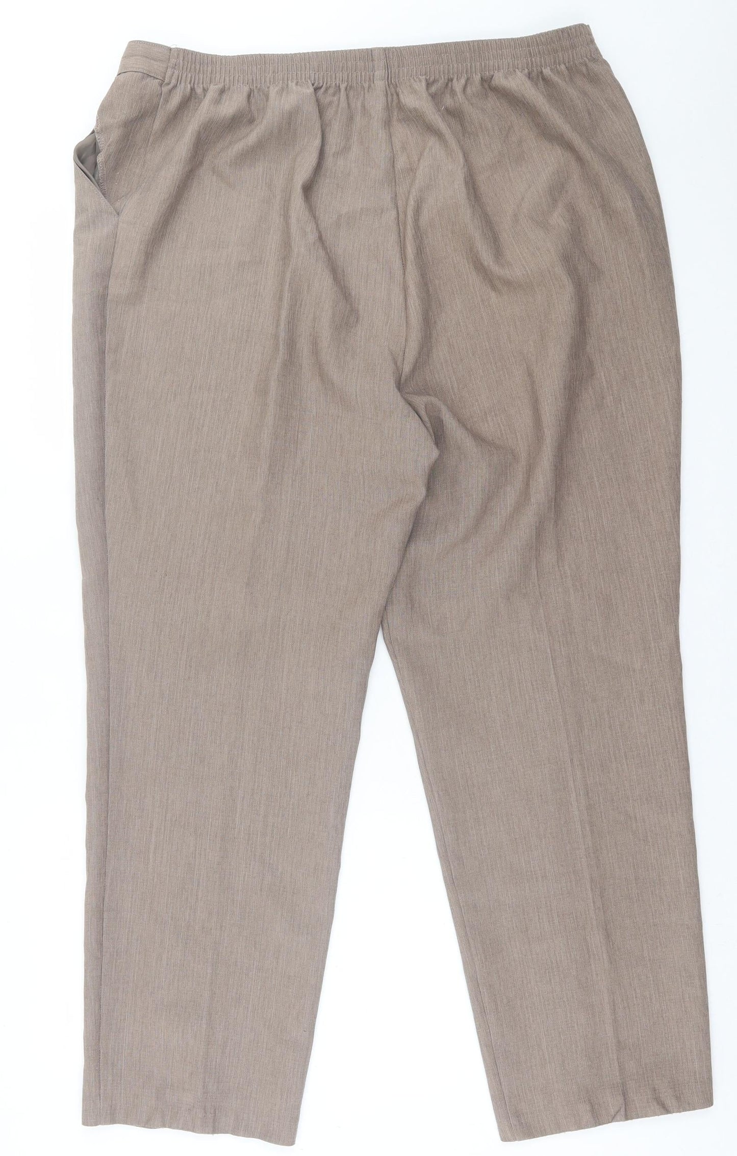 Marks and Spencer Womens Brown  Polyester Trousers  Size 18 L29 in Regular
