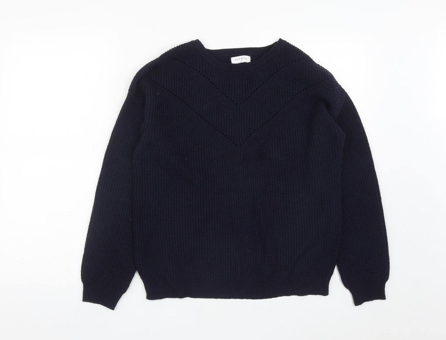 Matalan Womens Blue Round Neck  Polyester Pullover Jumper Size M
