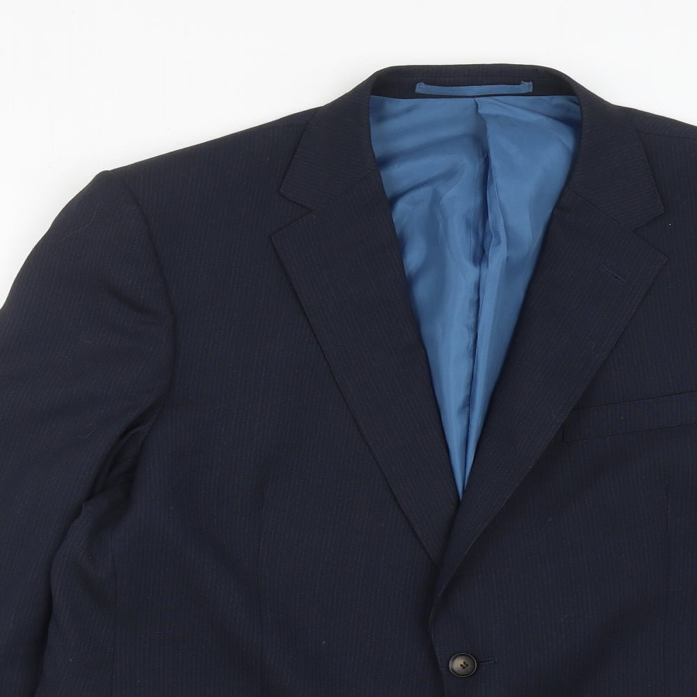 Marks and Spencer Mens Blue  Polyester Jacket Suit Jacket Size 44