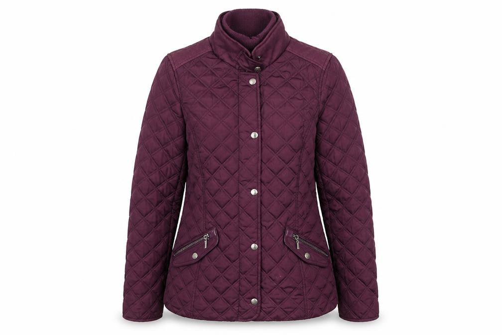 Maine New England Womens Purple Quilted Coat Size 10 Zip