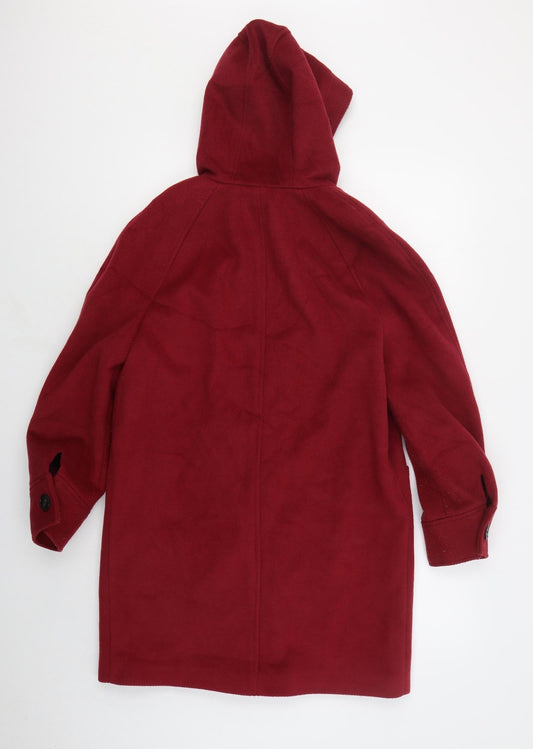 Marks and Spencer Womens Red   Pea Coat Coat Size 10  Button