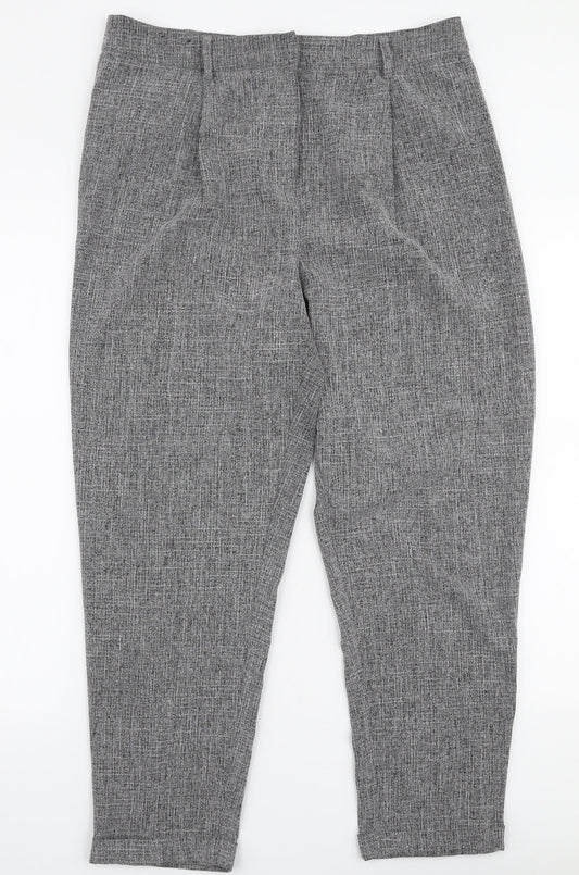 New Look Womens Grey  Polyester Trousers  Size 12 L26 in Slim Zip