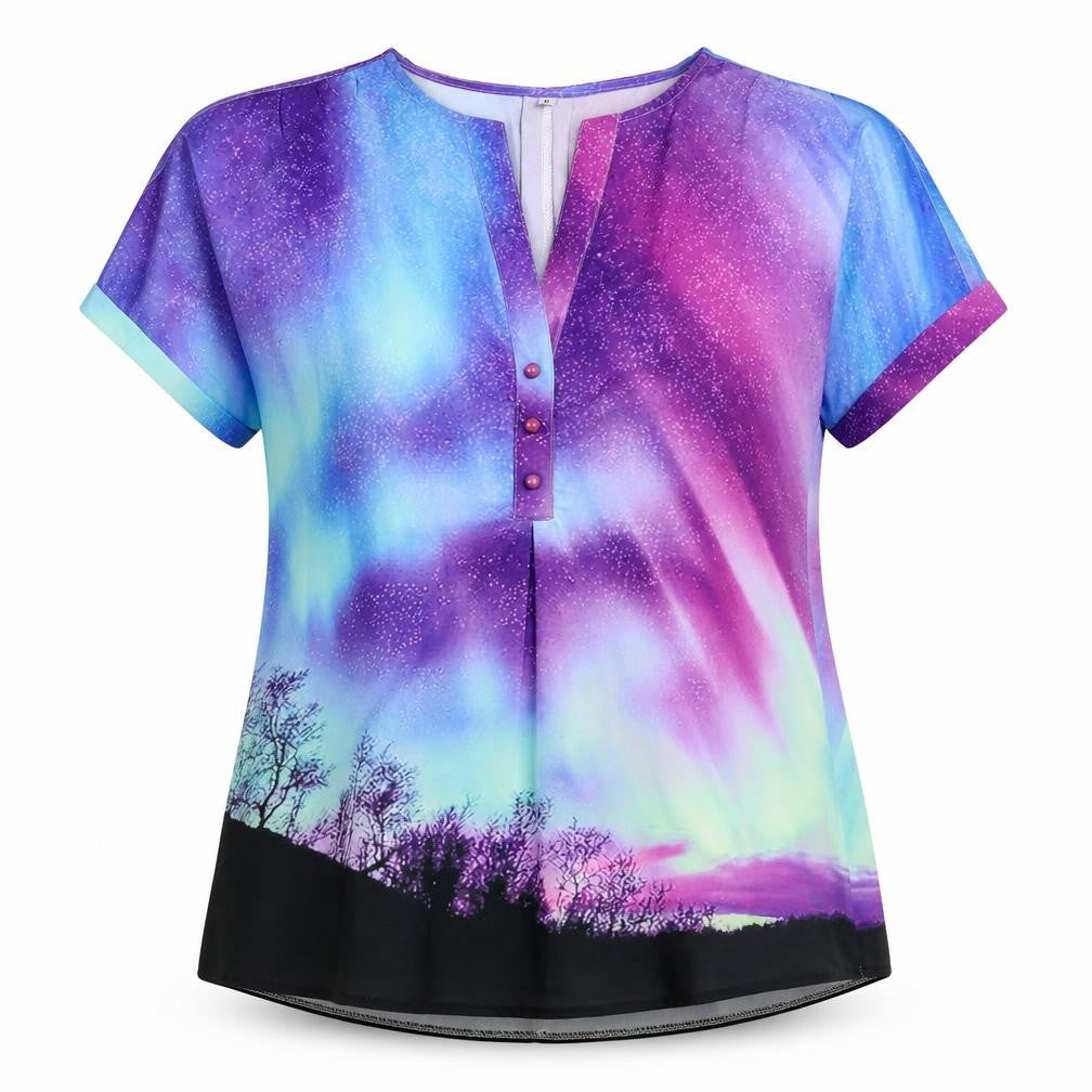 Preworn Womens Multicoloured  Polyester Basic Blouse Size M V-Neck