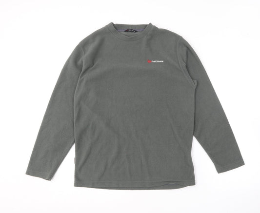 Pro Climate Mens Green Round Neck  Polyester Pullover Jumper Size XS